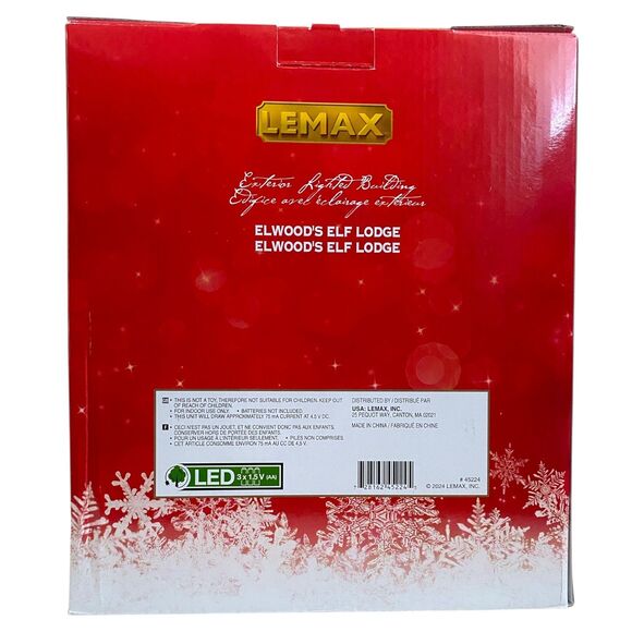 Lemax Elwoods Elf Lodge Lighted Christmas Village House Santas Wonderland 45224 - Picture 9 of 9